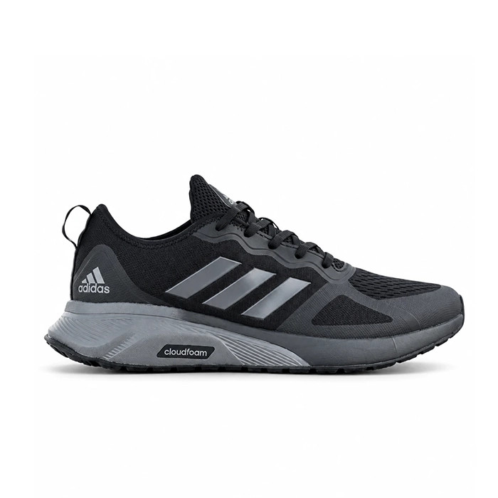 کفش کتانی وارداتی رانینگ و پیاده روی آدیداس مدل کلودفوم Adidas Cloudfoam سبک و تنفسپذیر (مشکی طوسی)