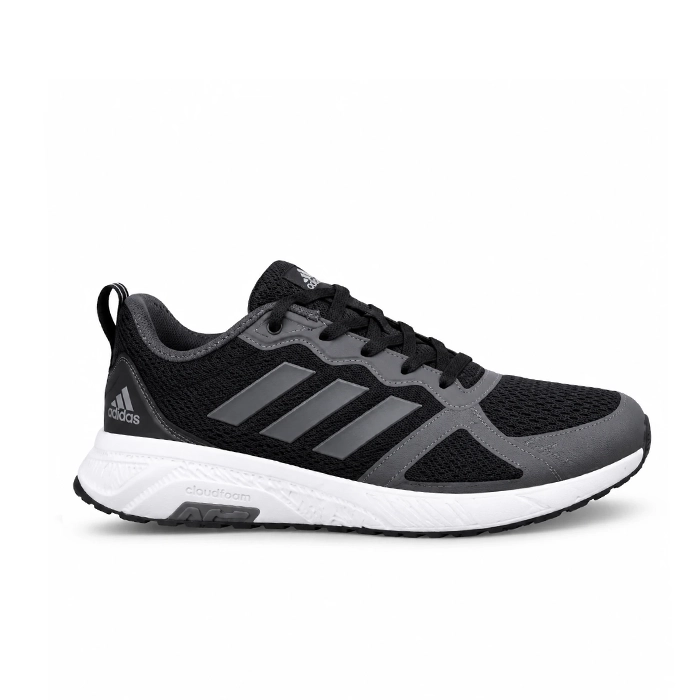 کفش کتانی وارداتی رانینگ و پیاده‌ روی آدیداس مدل کلودفوم Adidas Cloudfoam سبک و تنفس‌پذیر (مشکی طوسی سفید)
