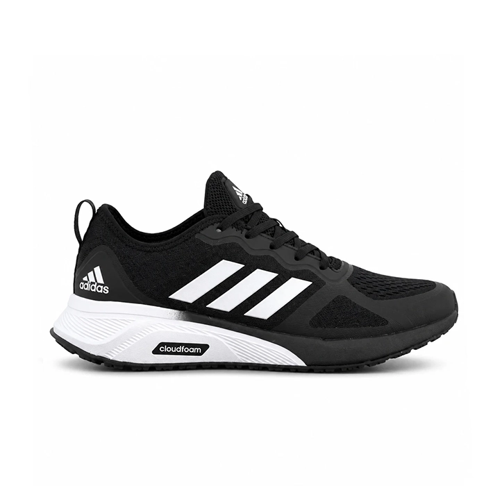 کفش کتانی وارداتی رانینگ و پیاده‌ روی آدیداس مدل کلودفوم Adidas Cloudfoam سبک و تنفس‌پذیر (مشکی سفید)