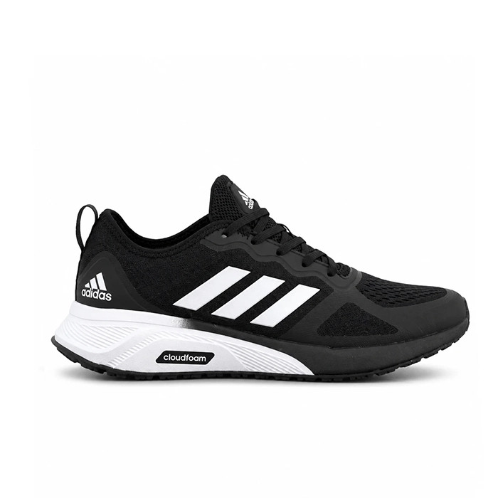 کفش کتانی وارداتی رانینگ و پیاده روی آدیداس مدل کلودفوم Adidas Cloudfoam سبک و تنفسپذیر (مشکی سفید)
