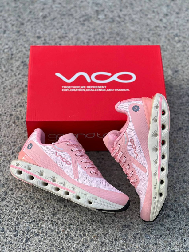 کفش کتانی وارداتی پیاده روی و دویدن ویکو Vico مدل ری اکتیو کویل زیره کپسولی طبی و تنفسپذیر (صورتی سفید)