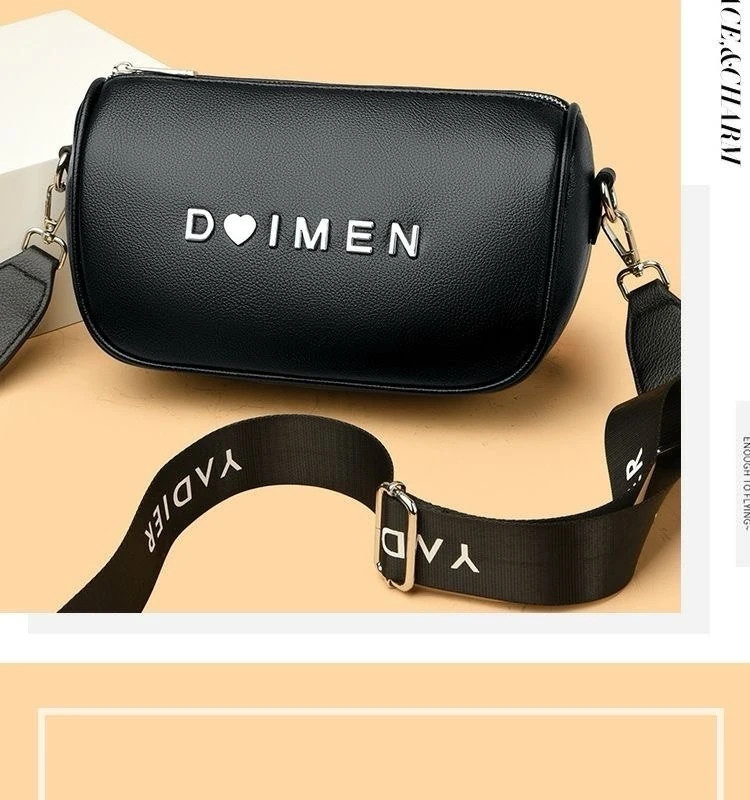 کیف وارداتی دوشی زنانه استوانهای مدل DIMEN با زیپ سراسری (D.6615)