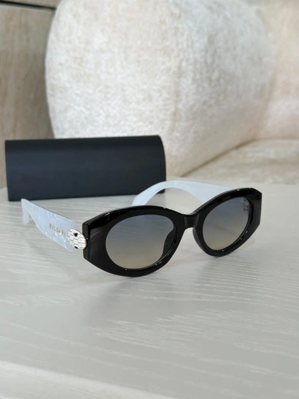 عینک وارداتی بولگاری سرپنتی BVLGARI Serpenti Oval Acetate فریم کائوچو آبی