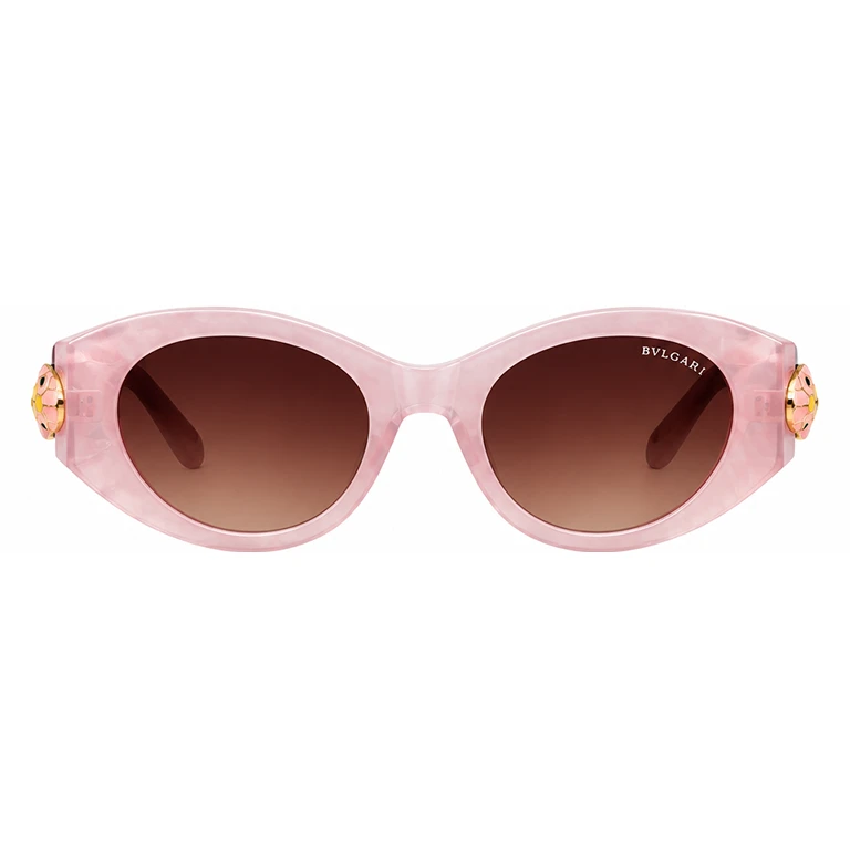 عینک وارداتی بولگاری سرپنتی BVLGARI Serpenti Oval Acetate فریم کائوچو (صورتی)
