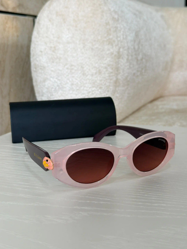 عینک وارداتی بولگاری سرپنتی BVLGARI Serpenti Oval Acetate فریم کائوچو (صورتی)
