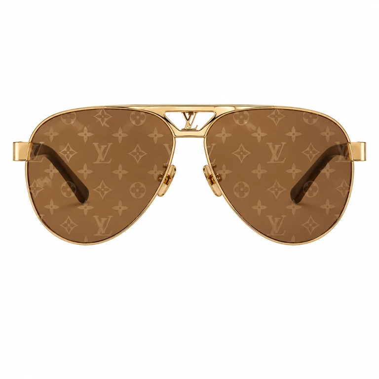 عینک وارداتی لویی ویتون (خلبانی) Louis Vuitton Conspiration Pilot (زرد)