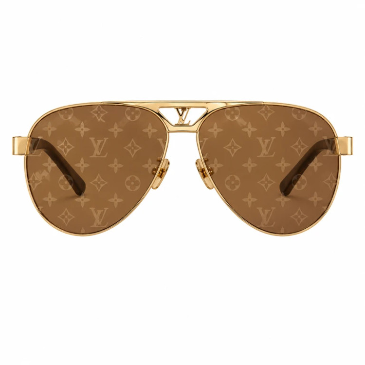 عینک وارداتی لویی ویتون (خلبانی) Louis Vuitton Conspiration Pilot (زرد)