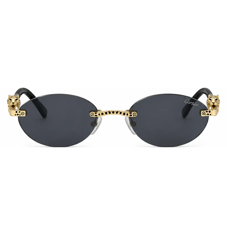 عینک وارداتی کارتیه سری پنتر فریم لس Cartier Panthère Rimless (جزئیات طلایی)