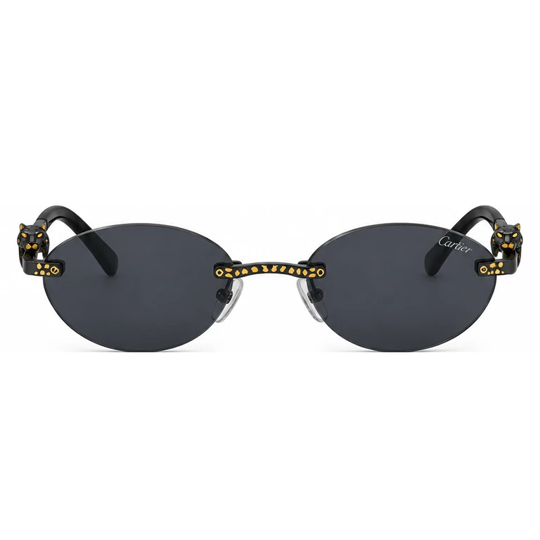 عینک وارداتی کارتیه سری پنتر فریم لس Cartier Panthère Rimless (طلایی مشکی)