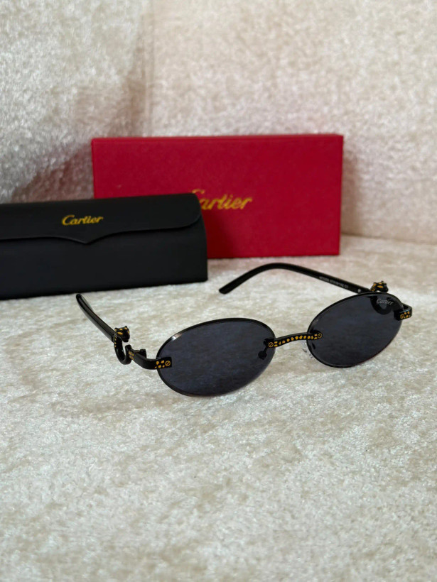 عینک وارداتی کارتیه سری پنتر فریم لس Cartier Panthère Rimless (طلایی مشکی)