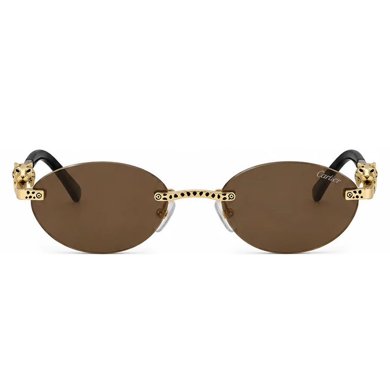 عینک وارداتی کارتیه سری پنتر فریم لس Cartier Panthère Rimless (قهوه ای)