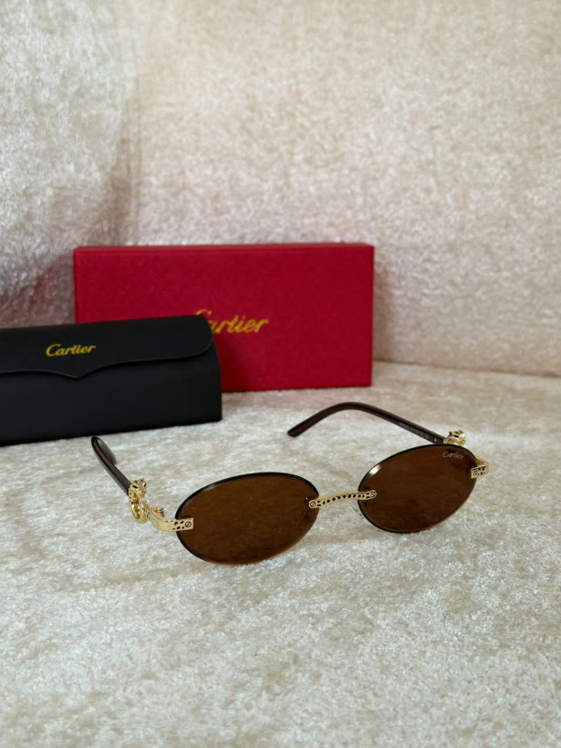 عینک وارداتی کارتیه سری پنتر فریم لس Cartier Panthère Rimless (قهوه ای)