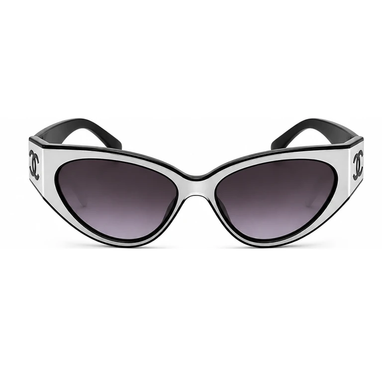 عینک وارداتی شنل مدل گربه ای Chanel (مشکی سفید)