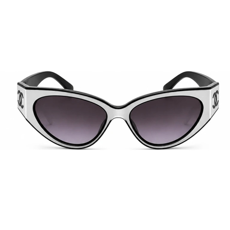 عینک وارداتی شنل مدل گربه ای Chanel (مشکی سفید)