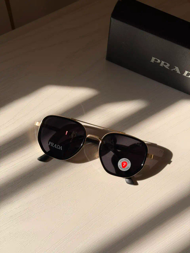 عینک آفتابی وارداتی پرادا دوپل Prada فریم (مشکی طلایی)
