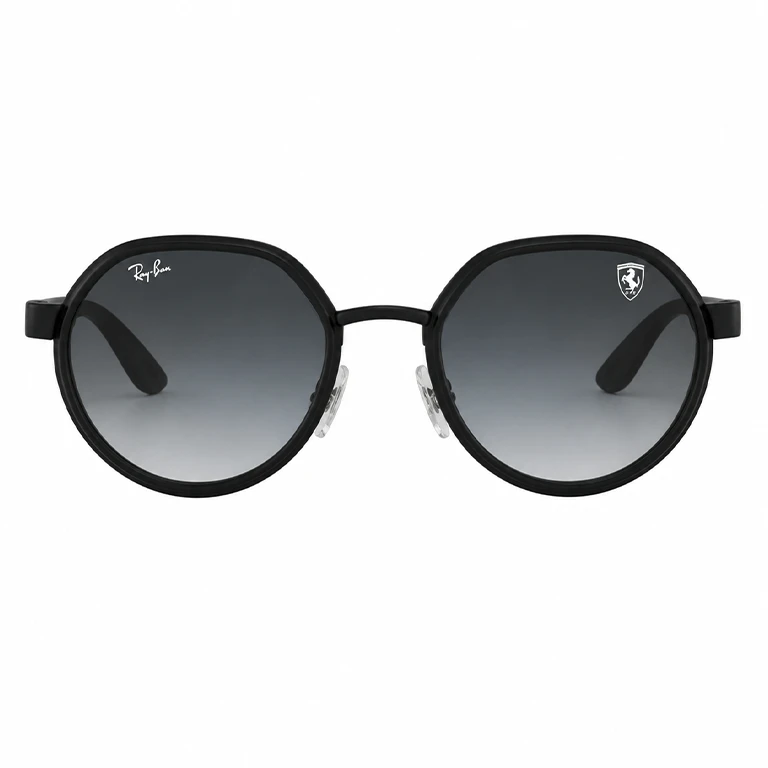 عینک آفتابی وارداتی ری‌بن فراری دایره ای (Ray-Ban Scuderia Ferrari) مدل اسپرت لاکچری (دودی)