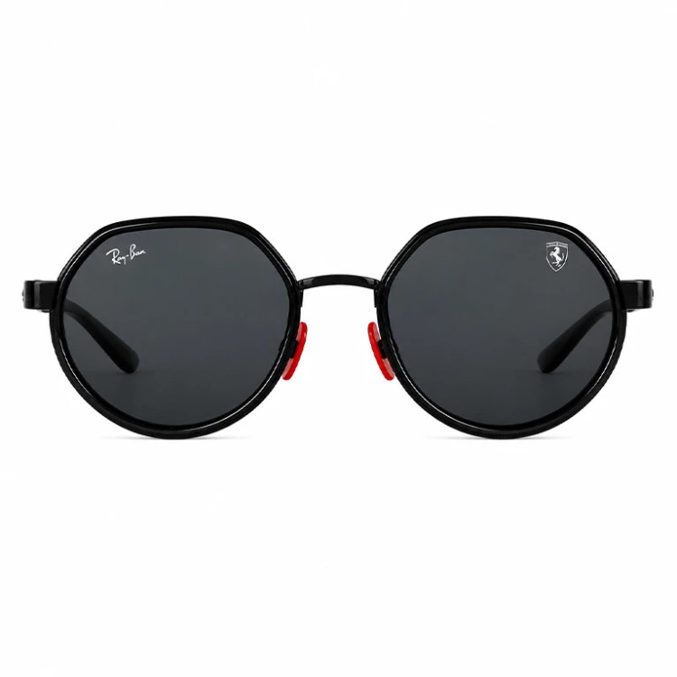 عینک آفتابی وارداتی ریبن فراری دایره ای (Ray-Ban Scuderia Ferrari) مدل اسپرت لاکچری (مشکی)