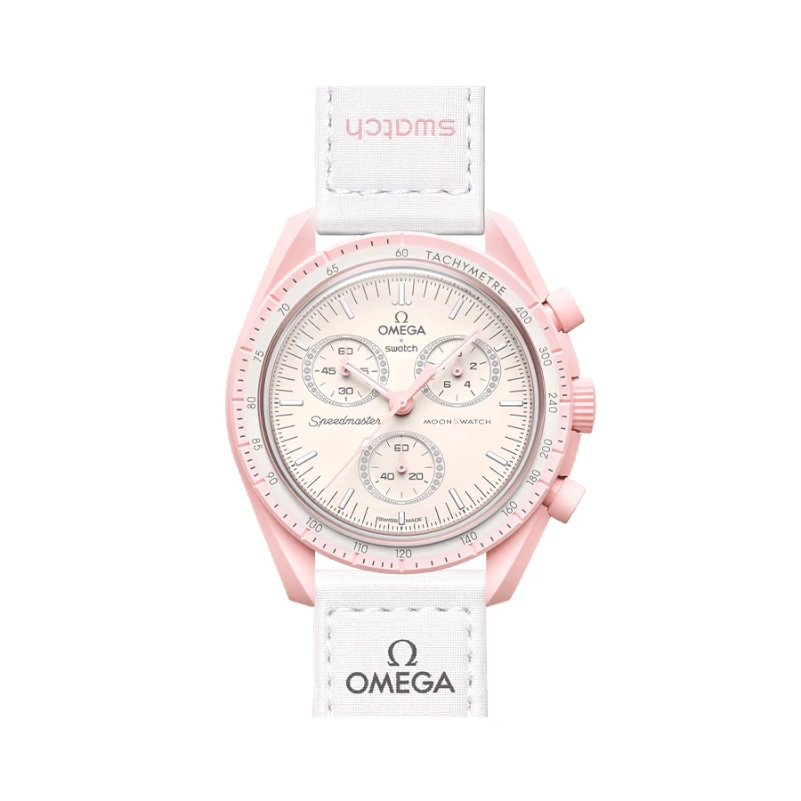 ساعت وارداتی امگا سواچ (مون سواچ) ماموریت به ونوس (زهره) Omega Swatch MoonSwatch Venus (صورتی)
