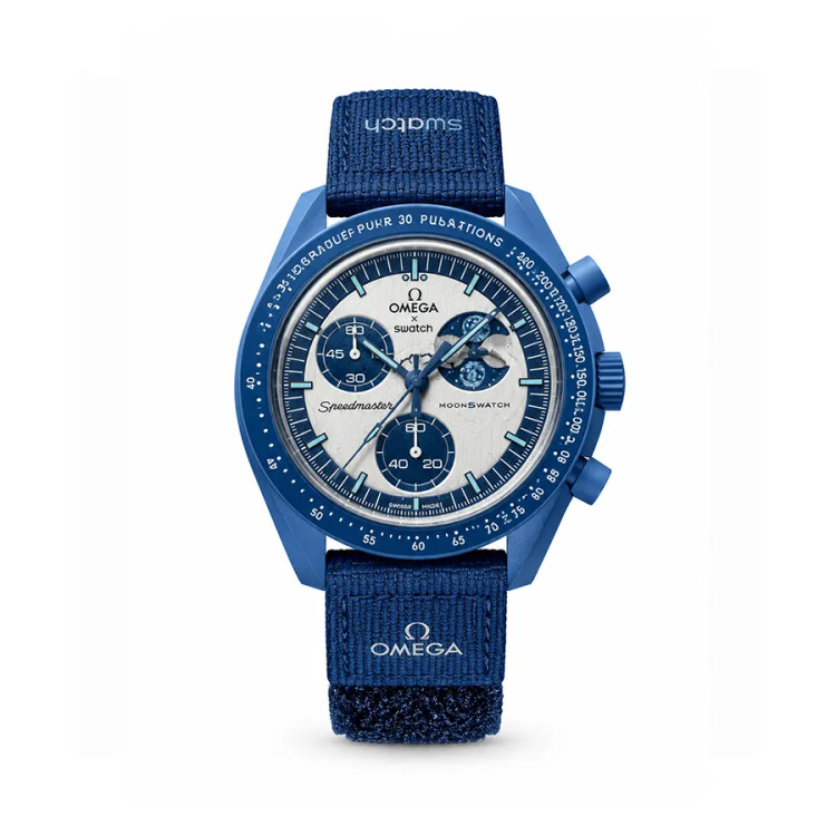 ساعت مچی وارداتی امگا سواچ (مون سواچ) ماه آبی Omega Swatch MoonSwatch Super Blue Moonphase