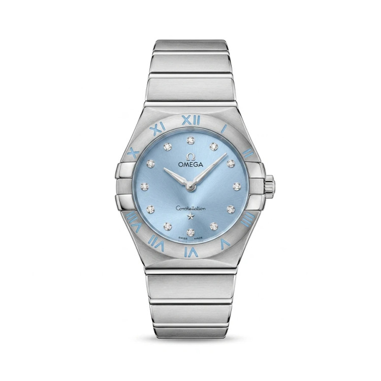 ساعت وارداتی (موتور ژاپن) امگا کانسلیشن Omega Constellation زنانه (آبی نگینی)
