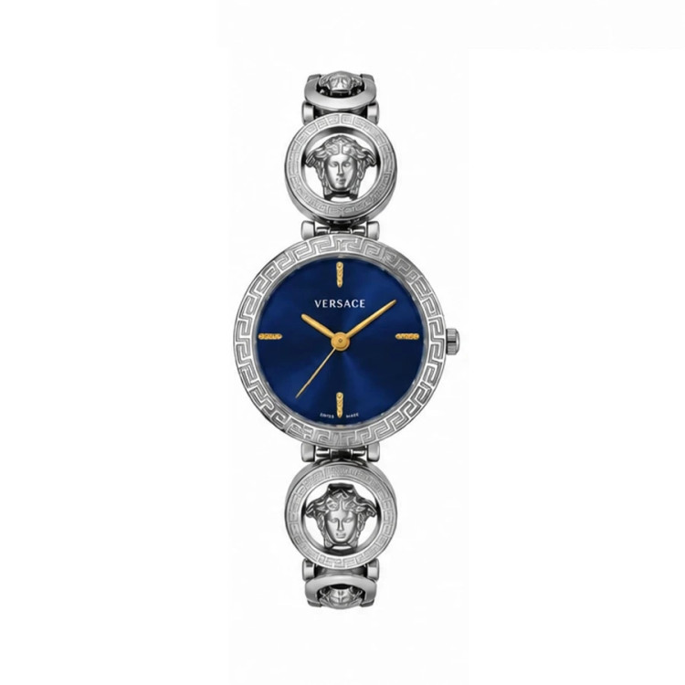 ساعت وارداتی ورساچه زنانه موتور ژاپن Versace (آبی)
