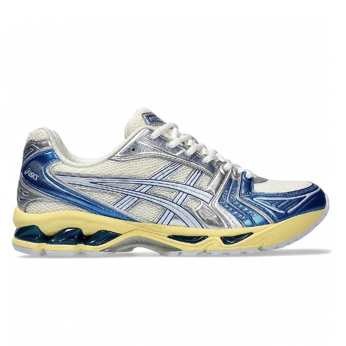 کفش کتانی وارداتی مردانه و زنانه رانینگ اسیکس زنانه مدل ASICS Running ( نقره‌ای کرم آبی)