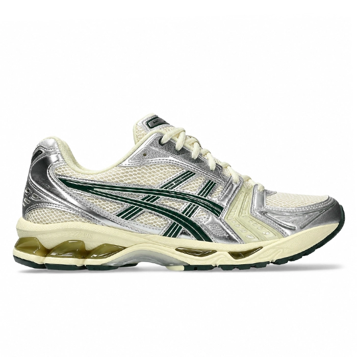 کفش کتانی وارداتی مردانه و زنانه رانینگ اسیکس زنانه مدل ASICS Running ( نقره‌ای کرم سبز)