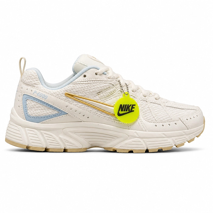 کفش کتانی وارداتی زنانه نایک Nike P-6000 (کرمی آبی)