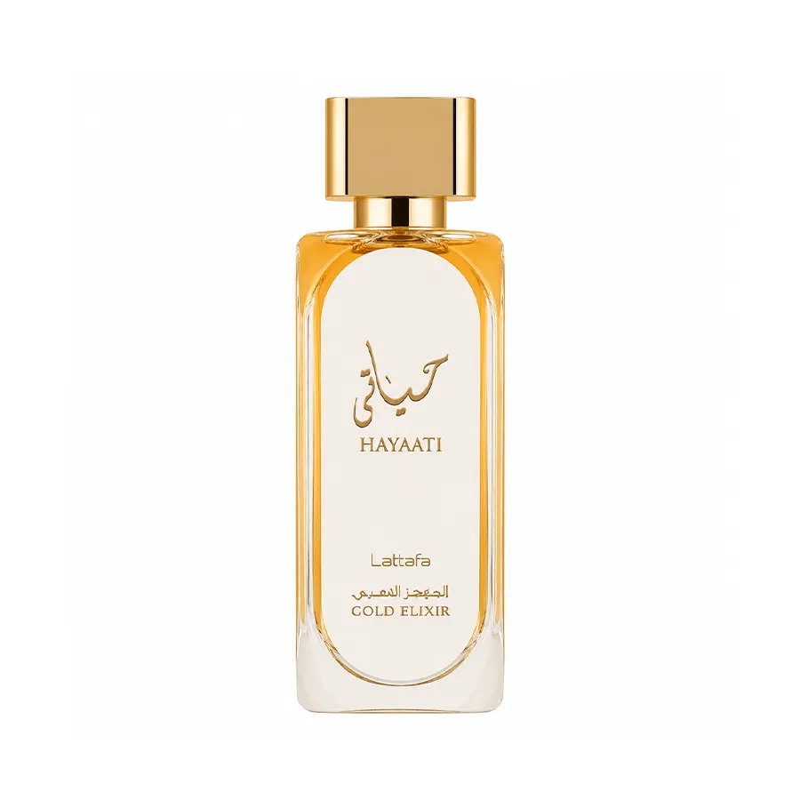 ادکلن حیاتی سفید گلد الکسیر لطافه Lattafa Hayaati Gold Elixir (الجوهر الذهبی)