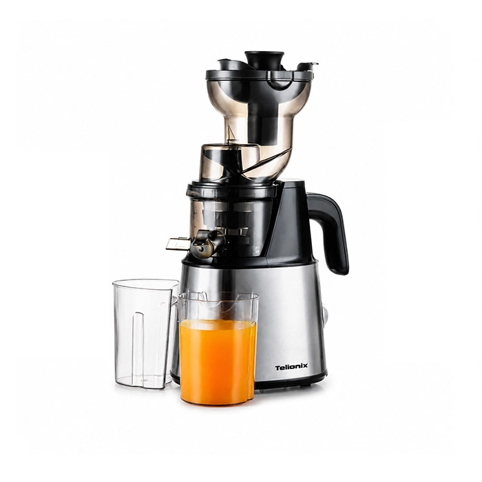 آبمیوهگیر و آبمیوهگیری آرام (Slow Juicer) تلیونکس مدل TSJ1615 موتور DC با دور موتور 60 دور در دقیقه بازدهی آبگیری 80 درصد دهانه بزرگ 140 میلیمتری اورجینال