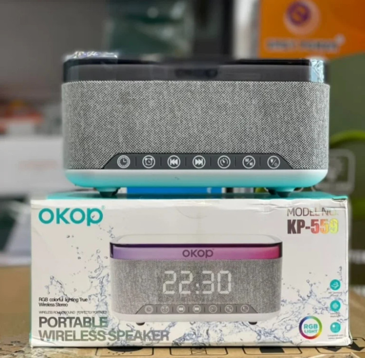 اسپیکر بلوتوثی قابل حمل اکوپ OKOP مدل KP-559 با نورپردازی RGB (اورجینال)