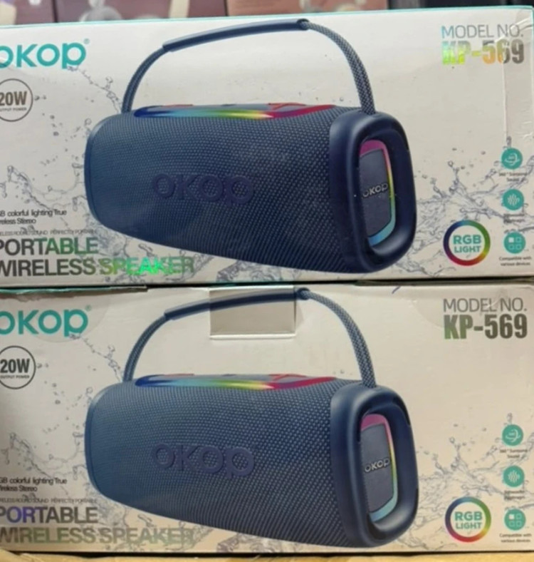 اسپیکر بلوتوثی قابل حمل اکوپ OKOP مدل KP-569 با نورپردازی RGB (اورجینال)
