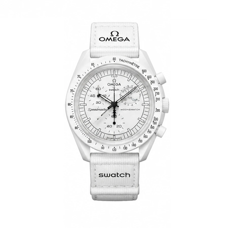 ساعت وارداتی امگا سواچ (مون سواچ) Omega Swatch MoonSwatch Moon مدل فاز ماه اسنوپی (سفید)