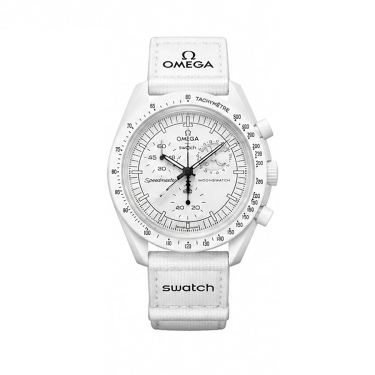 ساعت وارداتی امگا سواچ (مون سواچ) Omega Swatch MoonSwatch Moon مدل فاز ماه اسنوپی (سفید)