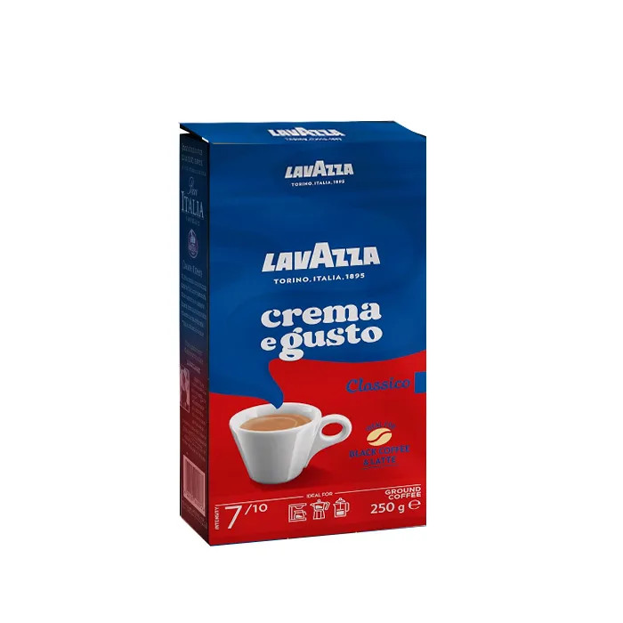 قهوه لاوازا Lavazza کرما ای گوستو کلاسیکو Crema e Gusto Classico پاکتی وزن ۲۵۰ گرم (اورجینال)