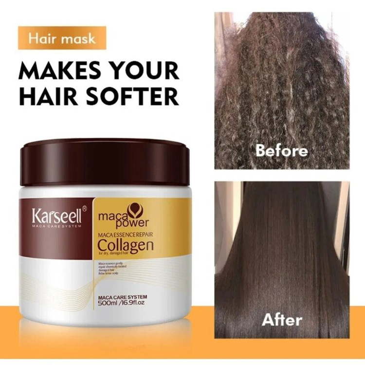 ماسک مو کراتینه و احیا کننده کارسل مدل Maca Power Collagen حجم 500 میلیلیتر (اورجینال)