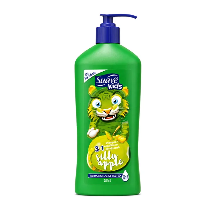 شامپو بدون اشک کودک سواو Suave Kids مدل Silly Apple سه‌کاره حجم ۵۳۲ میلی‌لیتر (اورجینال)