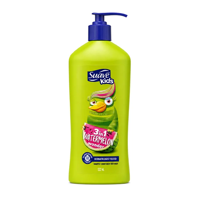 شامپو بدون اشک کودک سواو Suave Kids مدل Watermelon Wonder سه‌کاره حجم ۵۳۲ میلی‌لیتر(اورجینال)