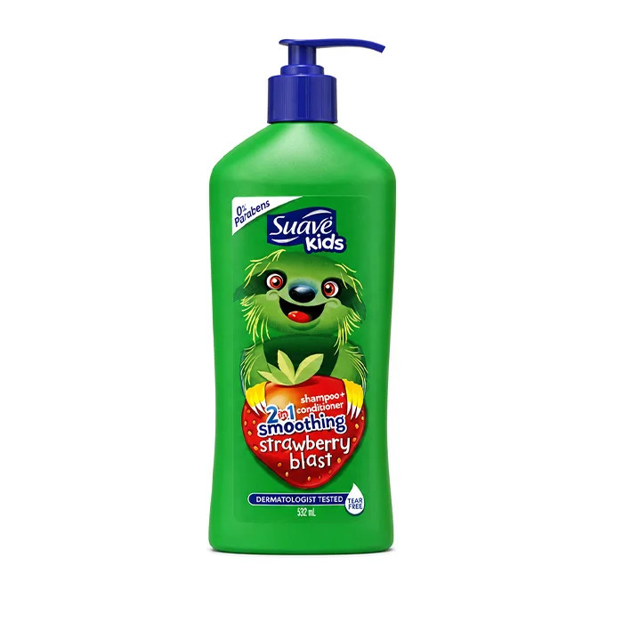 شامپو بدون اشک کودک سواو Suave Kids مدل Strawberry Blast دوکاره حجم ۵۳۲ میلیلیتر (اورجینال)