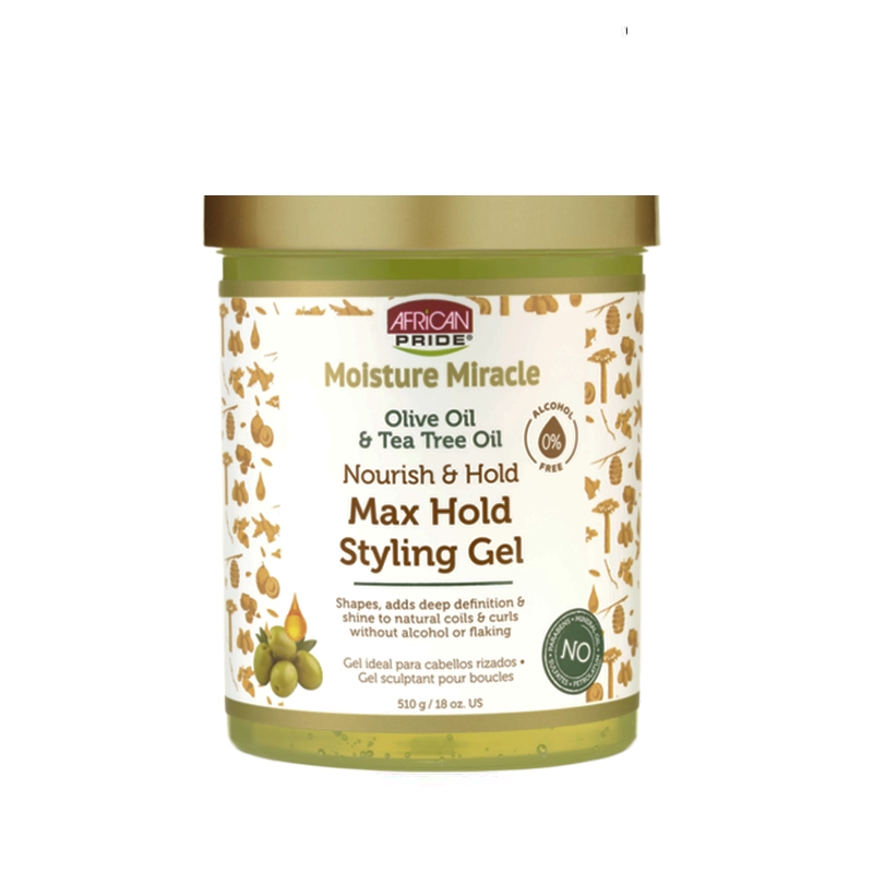 ژل حالت‌دهنده قوی افریکن پراید African Pride مدل Olive Oil & Tea Tree Oil بدون الکل ۵۱۰ گرم (اورجینال)