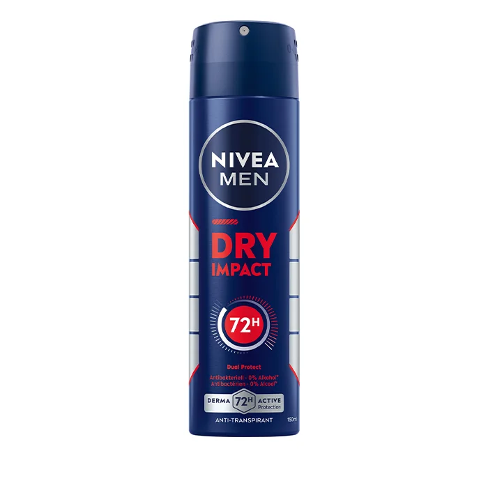 اسپری ضد تعریق مردانه مدل dry impact ماندگاری 72 ساعته 150 میل (اورجینال)