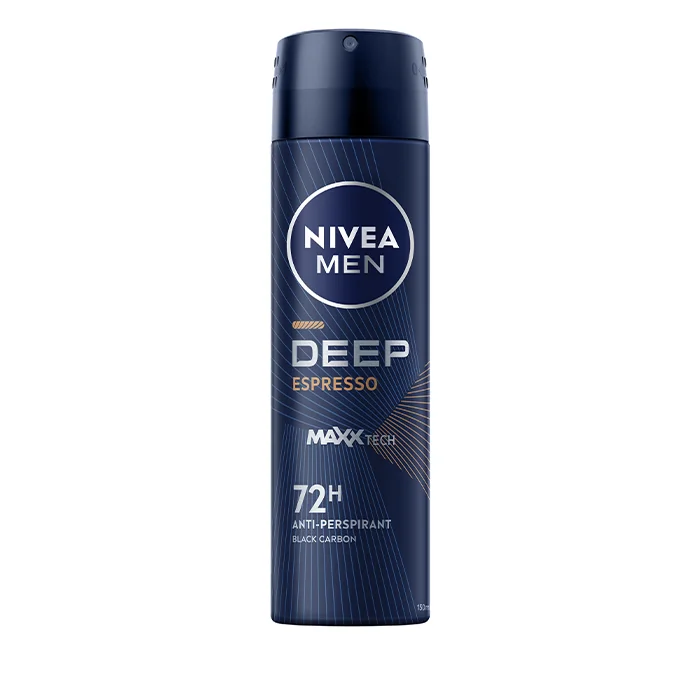 اسپری ضد تعریق مردانه نیوا NIVEA MEN مدل deep esperesso ماندگاری 72 ساعته 150 میل  (اورجینال)