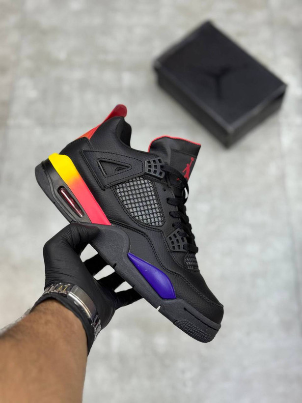 کفش کتونی وارداتی نایک ایر جردن 4 رترو Nike Air Jordan 4 Retro (مشکی و رنگی)