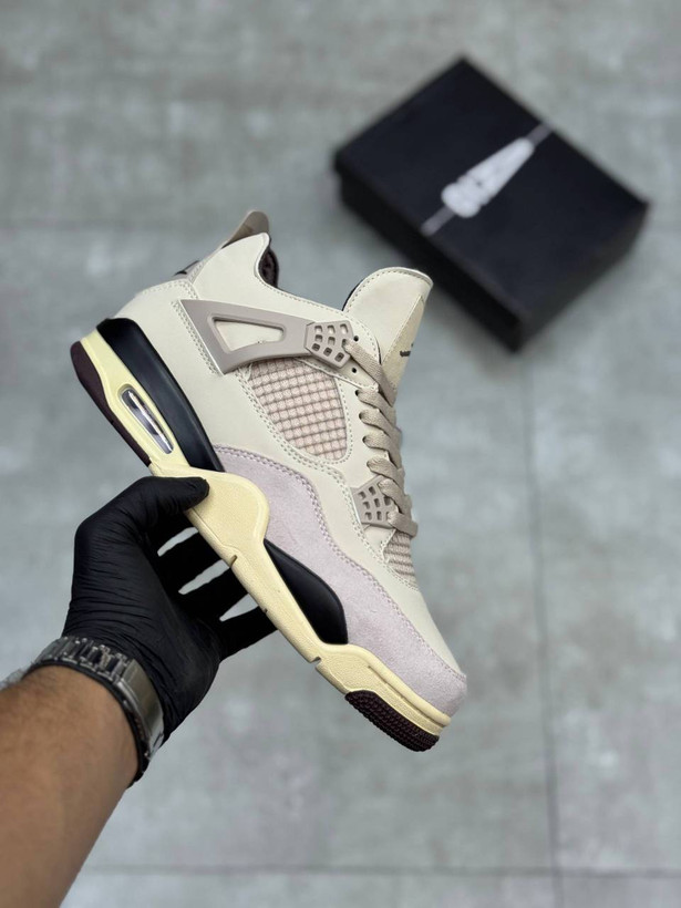 کفش کتونی وارداتی نایک ایر جردن 4 رترو Nike Air Jordan 4 Retro (کرم خاکی)