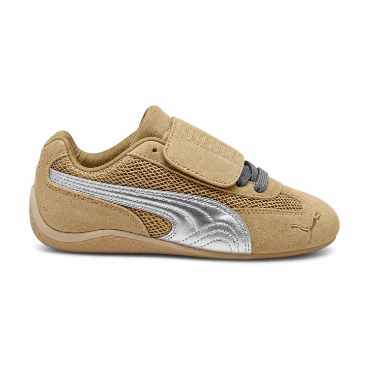 کفش کتانی وارداتی پوما ماسترو Puma Mostro (مشکی کرم با نوار نقرهای)