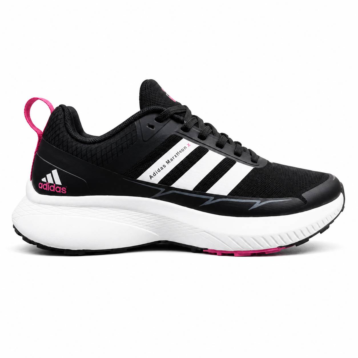 کفش کتونی وارداتی آدیداس Adidas Running (مشکی با جزییات صورتی)
