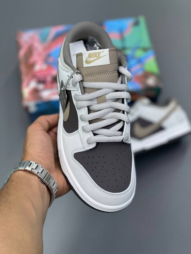 کفش وارداتی نایکی دانک لو ریترو اس ای مدل تدی بر Nike (خاکستری قهوهای)