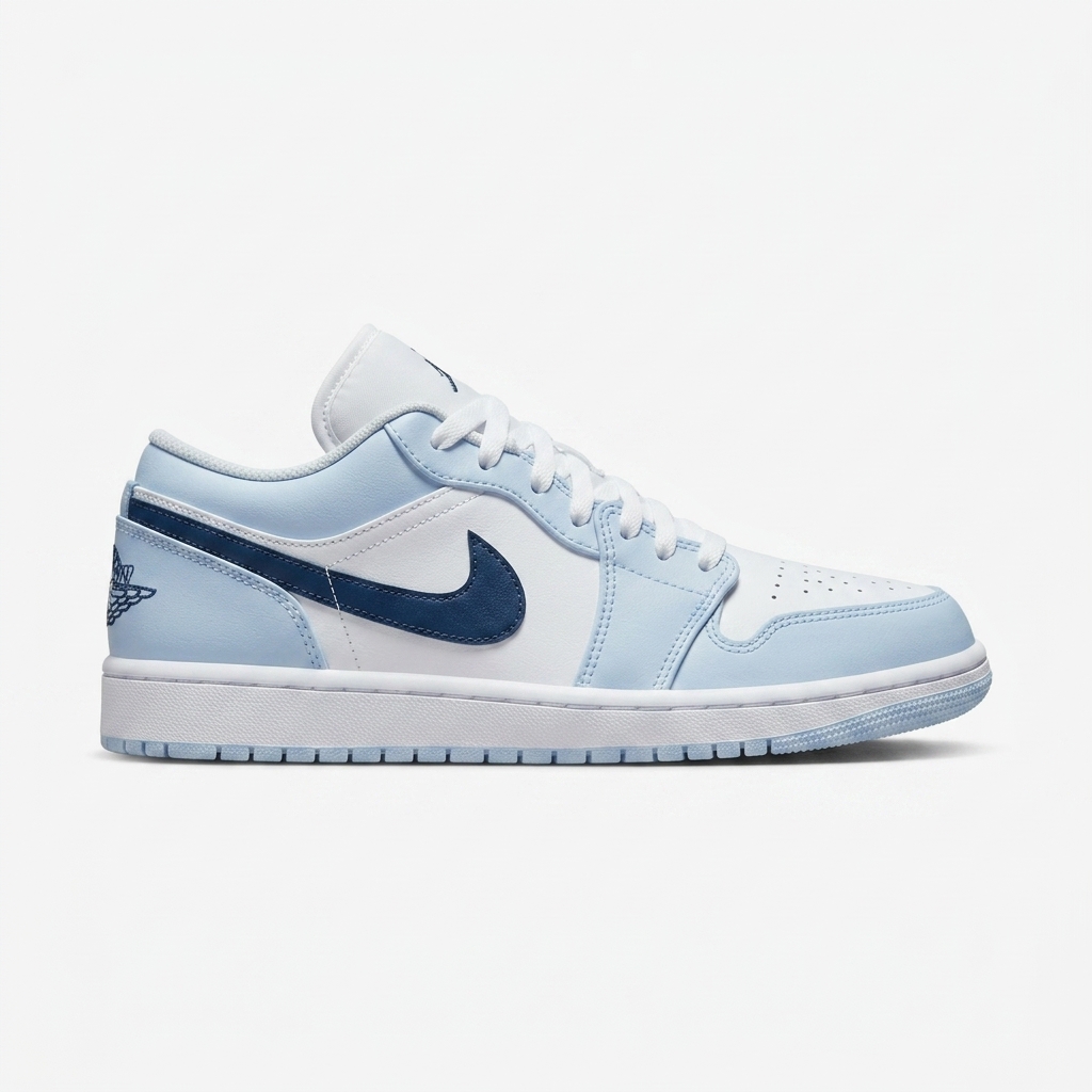کفش نایکی ایر جردن ۱ لو رنگ Nike Air Jordan 1 Low (آبی آسمانی و سرمه‌ای)