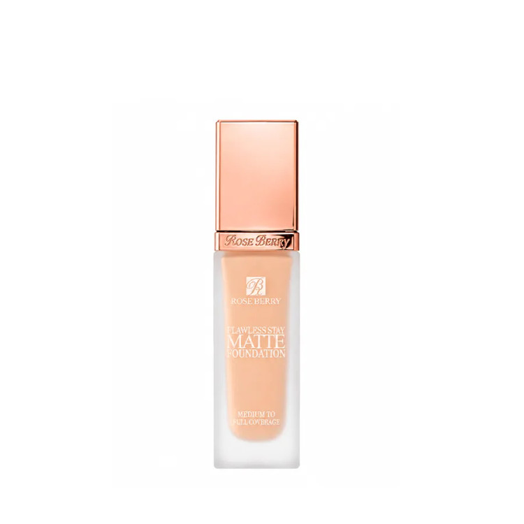 کرم پودر مات رز بری مدل Rose Berry Matte Foundation (تناژ پوست نخودی01) (اورجینال)