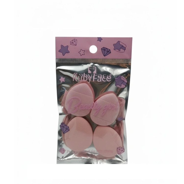 ست اسفنج آرایشی روبی فیس مدل Beauty Girl بسته ۴ عددی RubyFace Makeup Sponge Set (اورجینال)